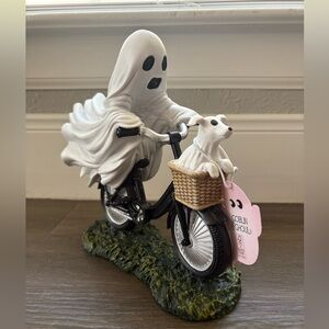 Halloween Ghost Riding Bike With Ghost Dog